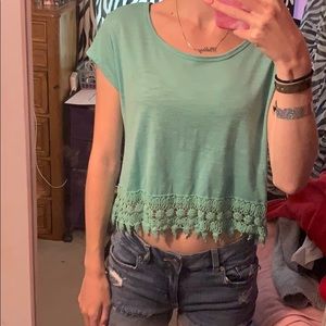 Mint Green Fringed Top